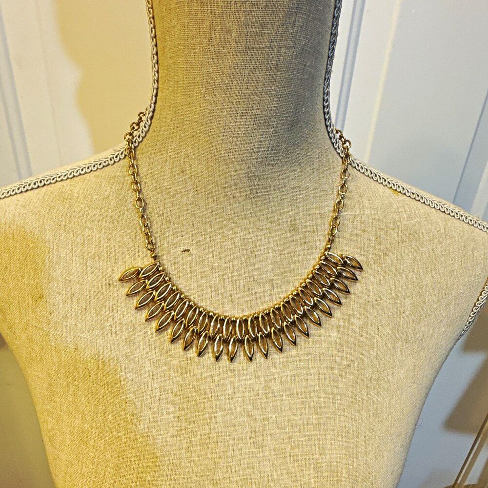 STATEMENT GOLD TONE CABLE CHAIN NECKLACE ADJ LOBSTER CLASP 16 IN